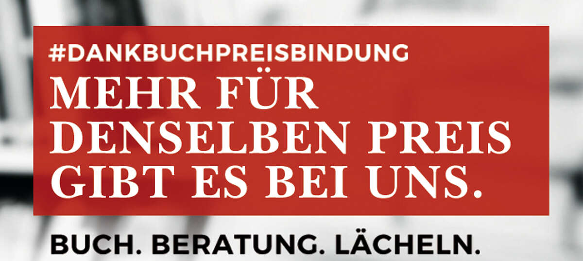 Vorschau Download: Weiße Schrift auf rotem Hintergrund: Mehr für denselben Preis gibt es bei uns. Buch, Beratung. Lächeln.