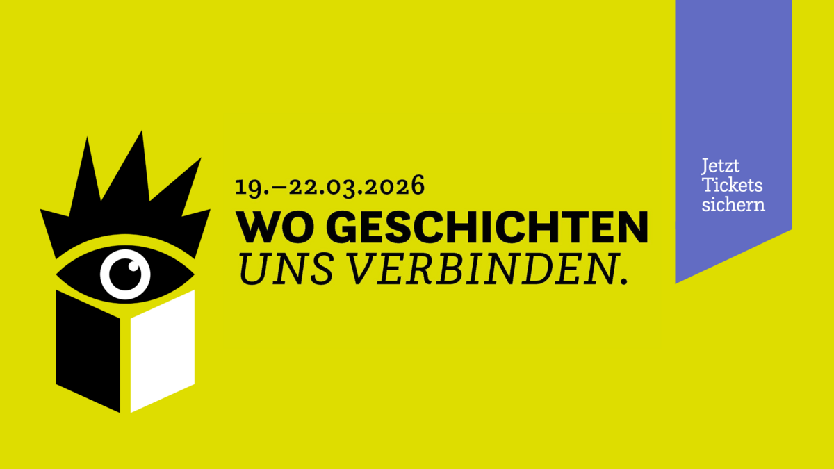 Banner der Leipziger Buchmesse 2026 mit Datumsangabe