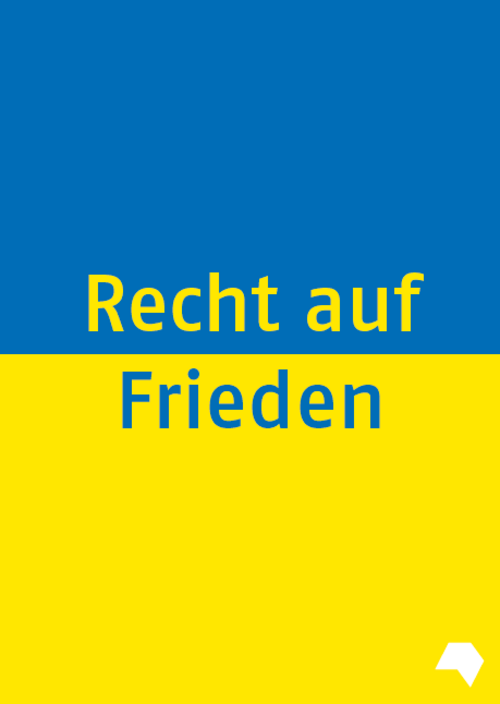 Download: Schrift und Hintergrund in den Farben der ukrainischen Flagge: Recht auf Frieden