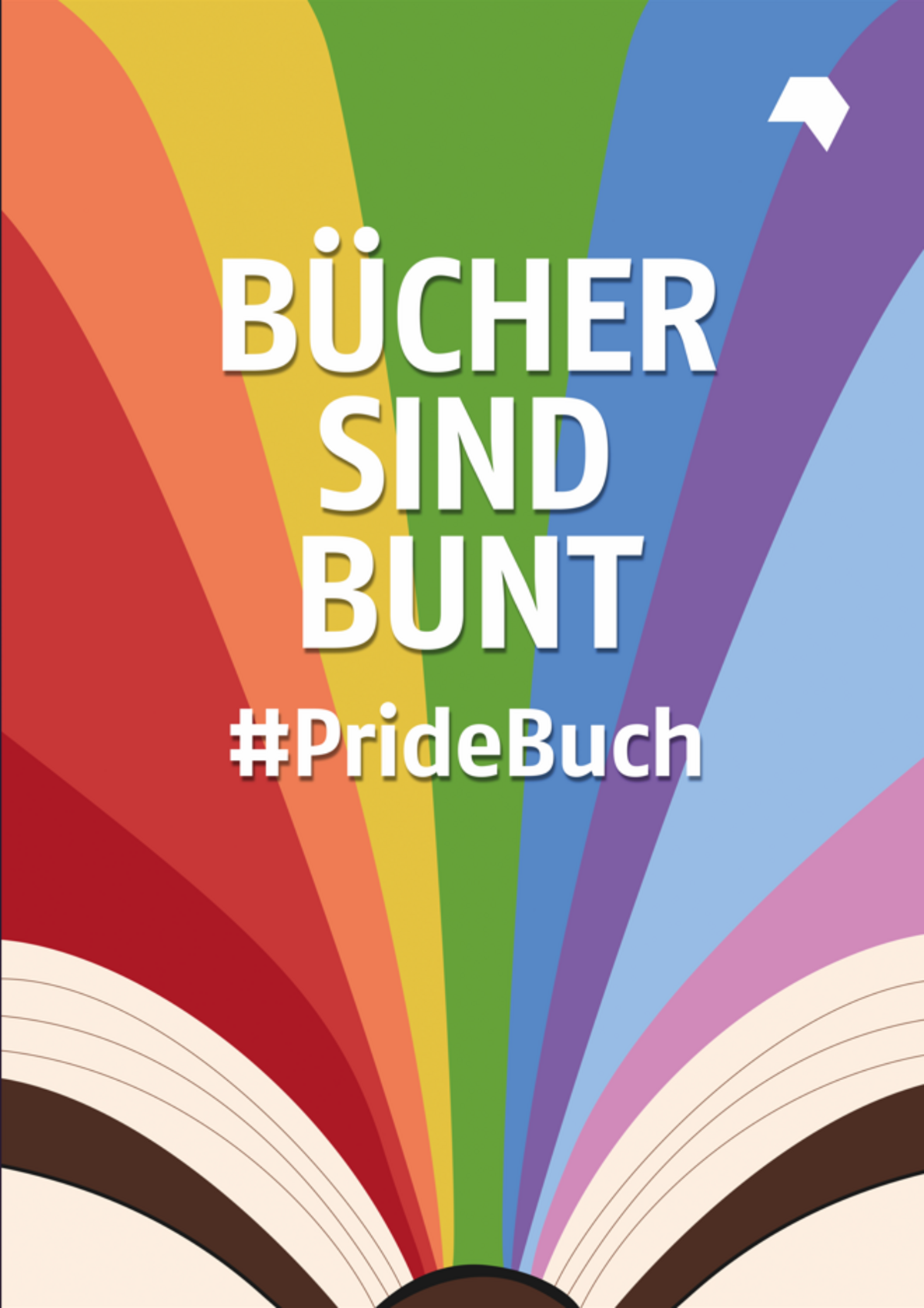 Bücher sind Bunt - Regenbogen Motiv