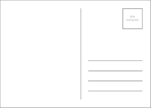 Download: Rückseite einer Postkarte mit Feld für Briefmarken und Anschrift