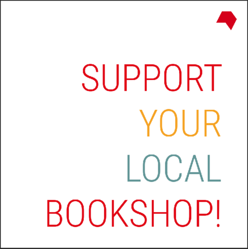 Download: Bunte Schrift auf weißem Hintergrund: Support your local bookshop!