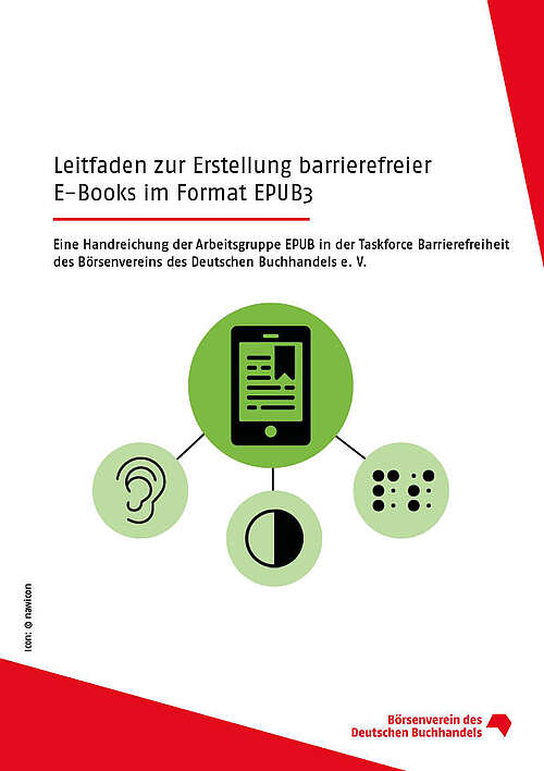 Deckblatt des Leitfadens zur Erstellung barrierefreier E-Books im Format EPUB3