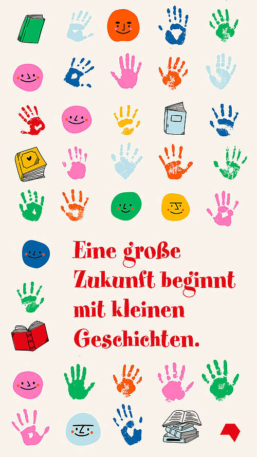 Social-Media-Vorlage 16zu9 "Eine große Zukunft beginnt mit kleinen Geschichten."
