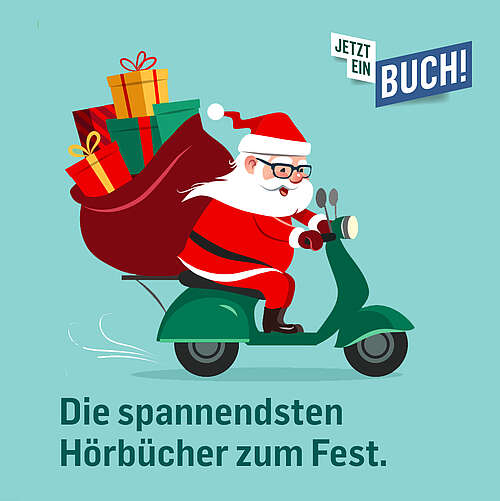 Social Media Beitrag Weihnachten: Die spannendsten Hörbücher zum Fest.