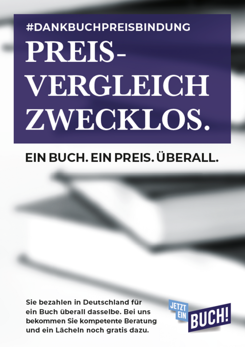 Download: Weiße Schrift auf blauem Hintergrund: Preis Vergleich Zwecklos. Ein Buch. Ein Preis. Überall.